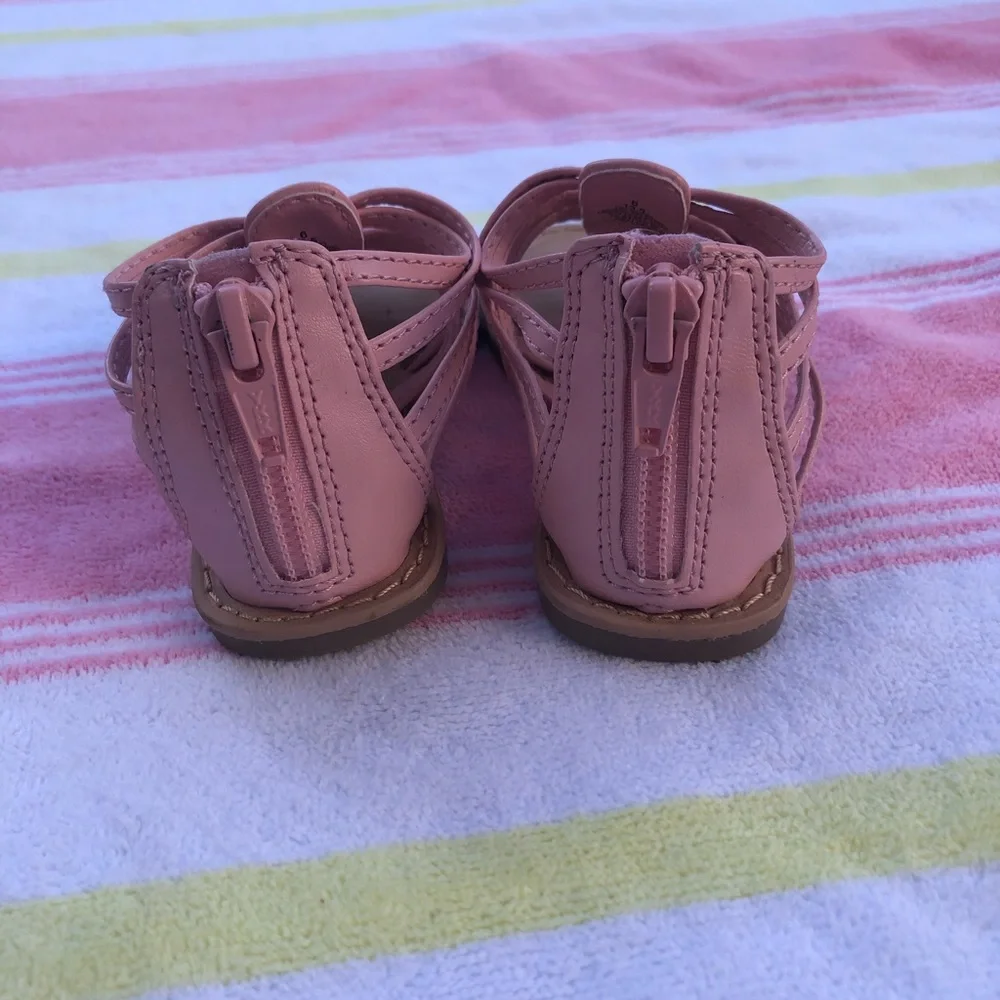 Girls Pink Strappy Gladiator Sandals